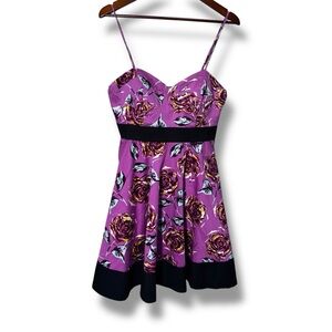 Vintage Forever 21 Pink Floral Spaghetti Strap Mini Dress Size Large